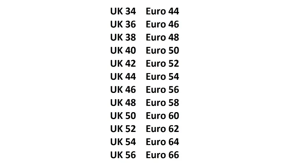 Sizing Information