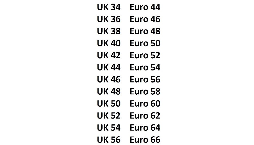 Sizing Information