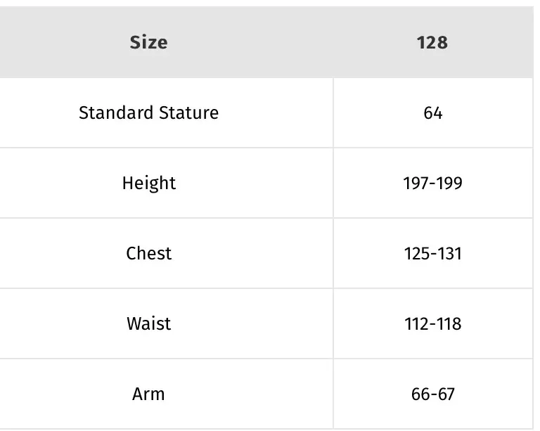 Sizing Information