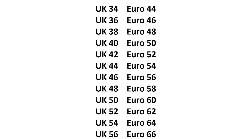 Sizing Information