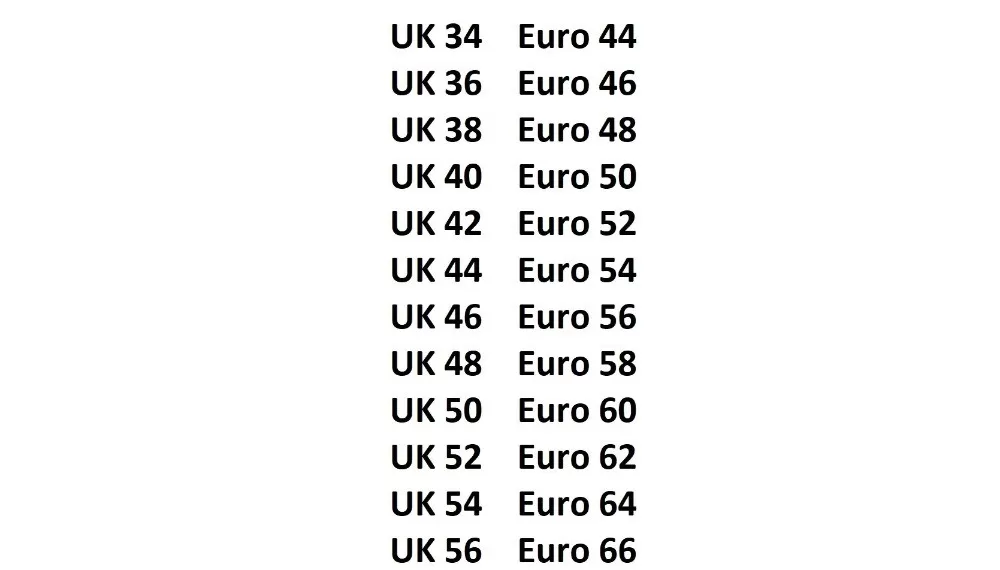 Sizing Information