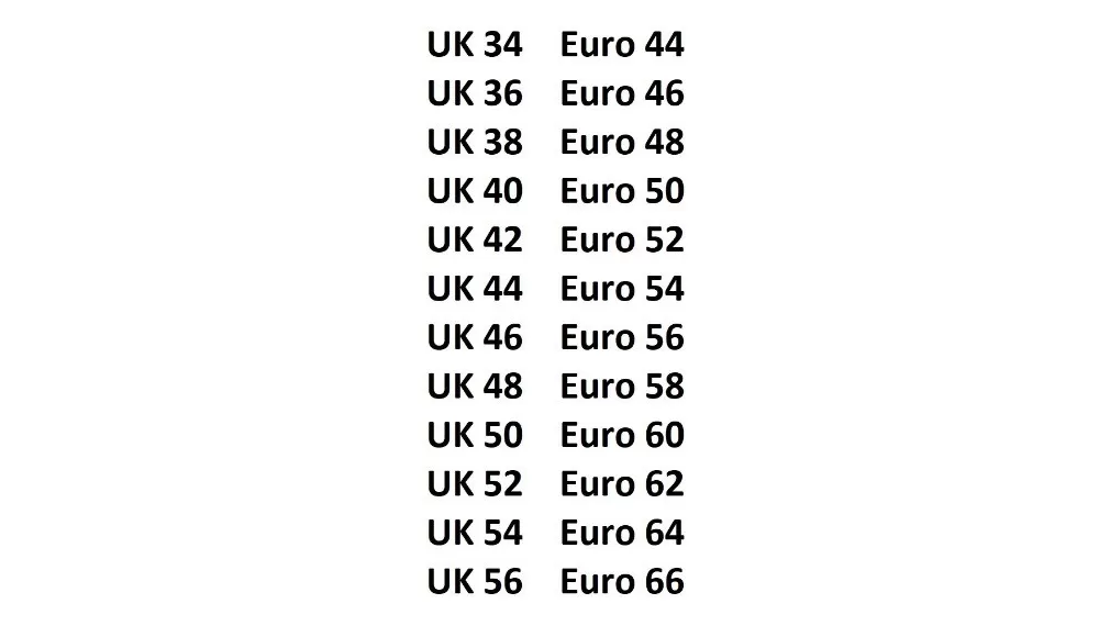 Sizing Information